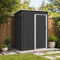 STILVORA Garden Shed with Sliding Door & Sloped Roof in Black