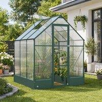STILVORA Greenhouse with Raised Beds & Temperature Controlled Window in Green
