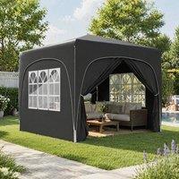 STILVORA 3 x 3m Pop-Up Gazebo with Carry Bag in Black