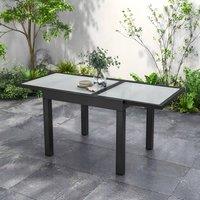 STILVORA Outdoor Dining Table 160 cm Extendable with Aluminium Frame in Grey