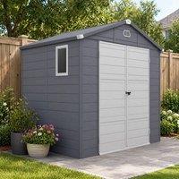 STILVORA Storage Shed 240 cm with Window & Vents Grey