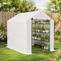 STILVORA Walk-In Greenhouse with 18 Shelves White