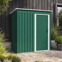 STILVORA Garden Shed with Sliding Door & Sloped Roof in Green