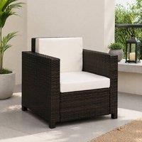 STILVORA Garden Armchair with Cushion in Brown
