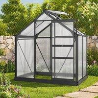 STILVORA Walk-In Greenhouse with Sliding Door & Window Grey