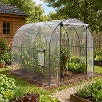 STILVORA Walk-in Greenhouse 3 x 2m with Mesh Windows in Clear