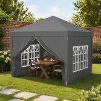 STILVORA Pop-Up Gazebo 3 x 3 m with Removable Walls in Grey