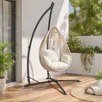 STILVORA Hammock Chair Stand with Adjustable Feet in Black
