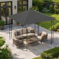 STILVORA Gazebo Replacement Cover 3 x 3 m with Drainage Holes in Grey