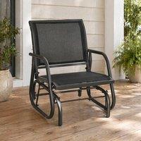 STILVORA Garden Glider Chair with Steel Frame in Black