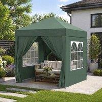 STILVORA Pop-Up Gazebo 2 x 2 m with Removable Walls in Green