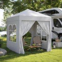 STILVORA 2 x 2 m Pop-Up Gazebo with 4 Sidewalls in White