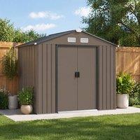 STILVORA Garden Shed with Double Sliding Doors in Brown