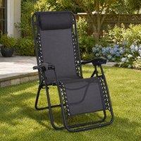 STILVORA Recliner Chair Folding Zero Gravity Black