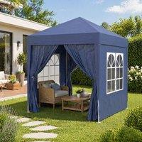 STILVORA Pop-Up Gazebo 2 x 2 m with Removable Walls in Blue