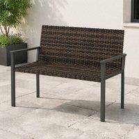 STILVORA 2 Seater Garden Bench with Quick-Dry Padding Brown