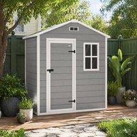 STILVORA Garden Shed 182 x 121 cm with Floor & Window in Grey
