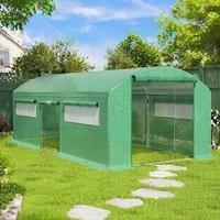 STILVORA Walk-In Polytunnel Greenhouse 594 cm with 3 Doors in Green