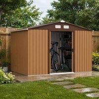 STILVORA Garden Shed with Sliding Doors & Ventilation in Brown