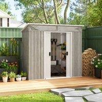 STILVORA Garden Shed 195 cm with Sliding Double Doors, Grey