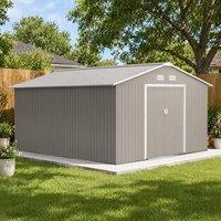 STILVORA Garden Shed with Sliding Doors & Ventilation in Grey