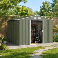 STILVORA Garden Shed 9 x 6ft with Lockable Double Doors in Light Green