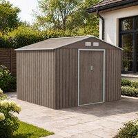 STILVORA Steel Garden Shed with Sliding Doors & Vents in Light Brown