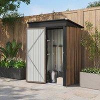 STILVORA Garden Storage Shed 161 cm with Lockable Door in Brown