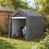 STILVORA Portable Outdoor Shed with Window 3.6 x 2.1 m in Grey