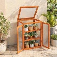 STILVORA Mini Greenhouse with 2 Shelves in Orange