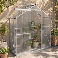 STILVORA Walk-In Greenhouse 200 cm with Sliding Door & Window in Silver