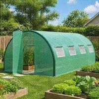 STILVORA Walk-in Polytunnel Greenhouse 6 x 3 m with Mesh Windows in Green