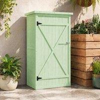 STILVORA Garden Storage Shed with Shelves 75 x 56 x 115 cm in Green