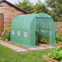 STILVORA Greenhouse Replacement Cover 3 x 2 m with Roll-Up Windows in Green
