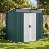 STILVORA Garden Shed with Double Sliding Doors 6.5 x 4ft Green