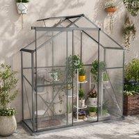 STILVORA Walk-In Greenhouse 190 cm with Sliding Door & Window in Grey
