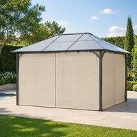 STILVORA Gazebo Curtains Set of 4 for 3 x 4 m Gazebos in Beige