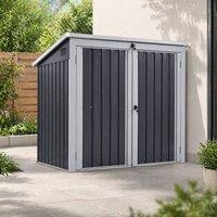 STILVORA Bin Storage Shed for 2 Bins with Lock Black