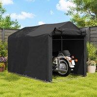 STILVORA Garden Storage Shed with Roll-up Door Black