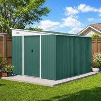 STILVORA Garden Storage Shed with Double Sliding Doors & Vents in Green