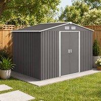 STILVORA Garden Storage Shed with Double Doors & Ventilation in Grey