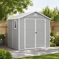 STILVORA Garden Storage Shed with Lockable Door in Light Grey