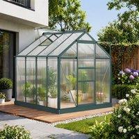 STILVORA Walk-In Greenhouse with Sliding Door & Window in Green