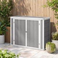 STILVORA Garden Shed for 2 Bins with Lockable Doors in Grey
