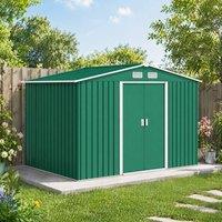 STILVORA Garden Shed 9 x 6ft with Lockable Double Doors in Green