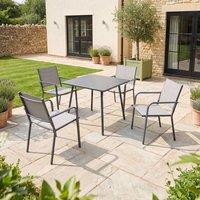 Artemis Home Rivington 4 Seater Steel Garden Dining Set in Grey