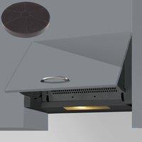 SIA 60cm Black Built-In Cooker Hood Kitchen Fan with Carbon Filter