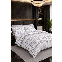 Grace Brushed Duvet Cover Sets Premium Microfiber Duvet Cover in White | Size: Super King