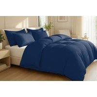 Pamposh 400 Thread Count Cotton Sateen Navy Duvet Cover Sets | Size: King