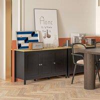 HOMCOM Sideboard Buffet Storage Cabinet, Storage Cabinet with Doors, Black